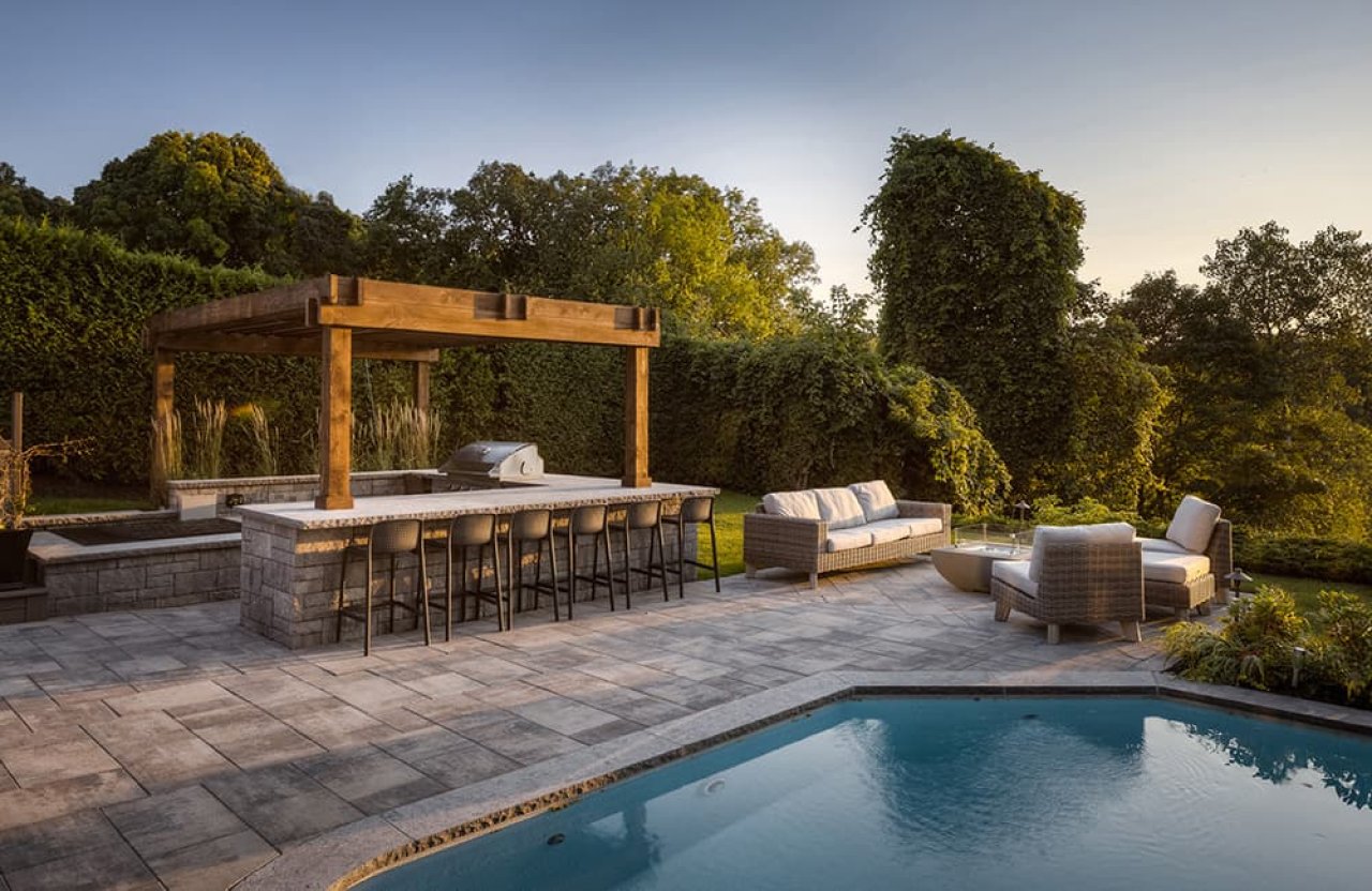 Beautiful backyard landscape.